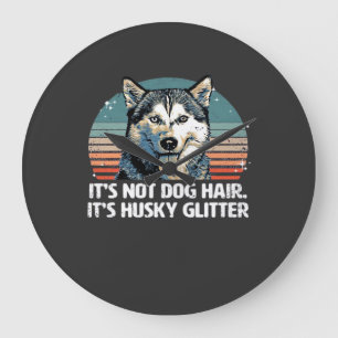 Relógio Grande Camiseta Clássica Brilhante de Cachorro Husky Sibe
