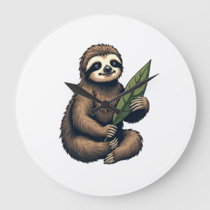 Relógio Grande Camiseta Clássica de Animal com Entalhe de Linha d