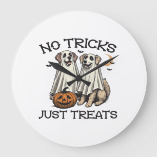 Relógio Grande Camiseta Clássica de Halloween para Cachorro Sem T