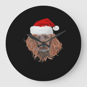 Relógio Grande Camiseta Clássica de Natal Irish Setter