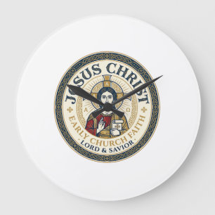 Relógio Grande Camiseta Cristã Antiga Pais do Deserto Jesus Ins