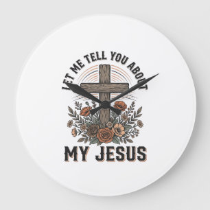 Relógio Grande Camiseta Cristã Cruz Floral Vintage Meu Jesus (2)