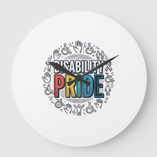 Relógio Grande Camiseta de Conscientização Inclusiva Orgulho da D
