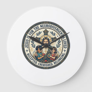 Relógio Grande Camiseta de Encorajamento Neurodivergente Jesus In