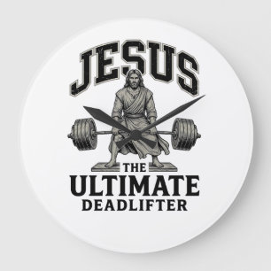 Relógio Grande Camiseta de ginásio vintage Jesus Ultimate Deadlif