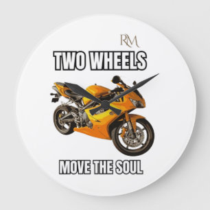 Relógio Grande Camiseta de Moto Two Wheels Move the Soul Motoci