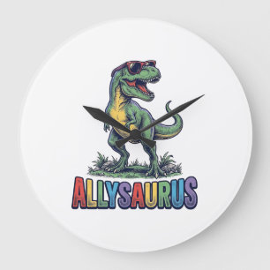 Relógio Grande Camiseta de óculos de sol de dinossauro Allysaurus