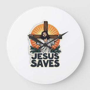 Relógio Grande Camiseta Fé com Gravação Vintage Jesus Salva (1)