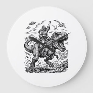 Relógio Grande Camiseta Gráfica com Ilustração de Cavaleiro de Di