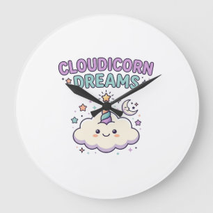 Relógio Grande Camiseta Gráfica da Moda Sonhos de Cloudicorn Unic