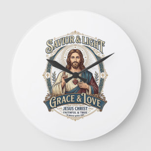 Relógio Grande Camiseta Gráfica de Caça Vintage Jesus Thrift Stor