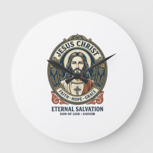 Relógio Grande Camiseta Gráfica de Jesus Barbeiro Homens Christia