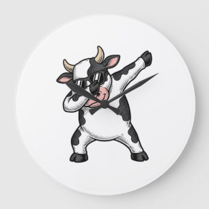 Relógio Grande Camiseta Gráfica de Óculos de Sol de Vaca Dabbing