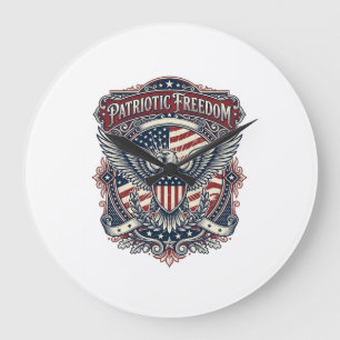 Relógio Grande Camiseta Gráfica Vetorial do Dia dos Pais Patriota