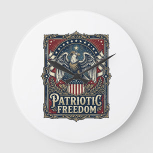 Relógio Grande Camiseta Gráfica Vetorial Patriota Olhando as Estr