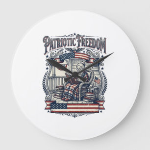 Relógio Grande Camiseta Gráfica Vetorial Patriótica de Varanda Li