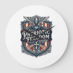 Relógio Grande Camiseta Gráfica Vetorial Patriótica Fé Família Li