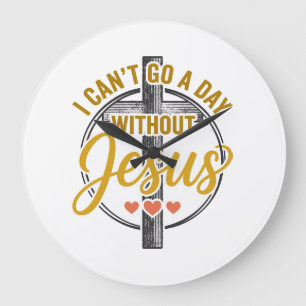 Relógio Grande Camiseta Jesus Cruz Tipografia Cristã Design_1