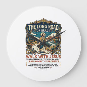 Relógio Grande Camiseta Jesus Trucker Long Haul Inspiradora Feita