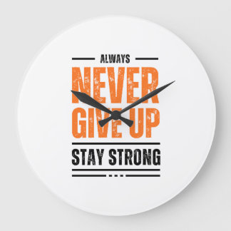 Relógio Grande Camiseta Motivacional Nunca Desista Fique Forte