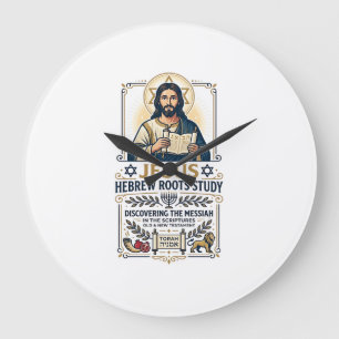 Relógio Grande Camiseta Nerd de Línguas da Bíblia Jesus Hebraico