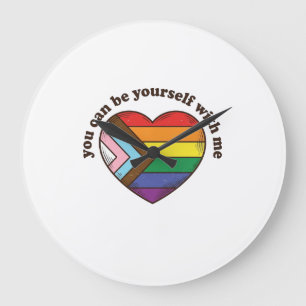 Relógio Grande Camiseta Orgulho Coração Você Pode Ser Você Mesmo