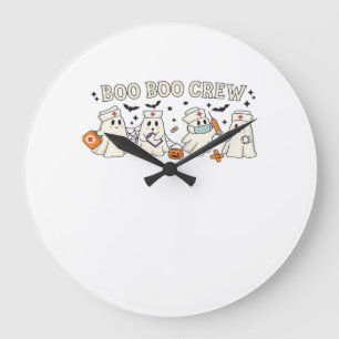 Relógio Grande Camiseta Oversized Boo Boo Crew Enfermeira Fantasm
