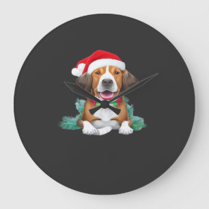 Relógio Grande Camiseta Oversized cão santa engraçado