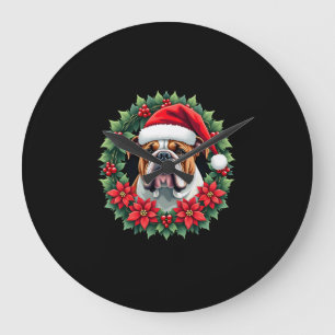 Relógio Grande Camiseta Regata engraçada de Natal do Bulldog Ingl