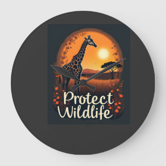 Relógio Grande Camiseta sem Mangas Girafa da Savana