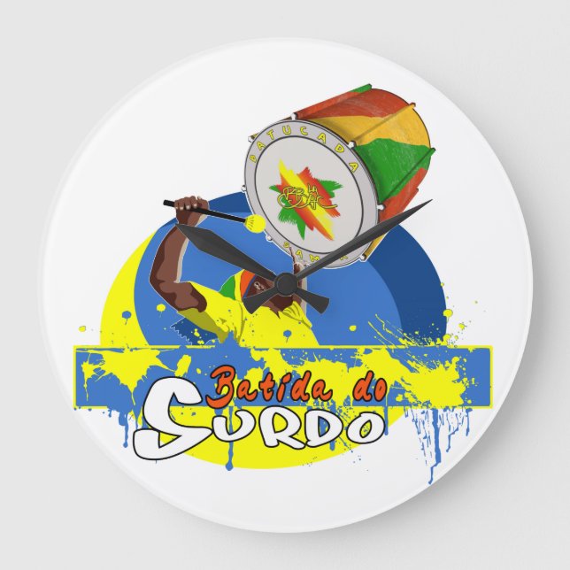 Relógio Grande Camiseta Surdo Especial K Samba Batucada Brasil (Frente)