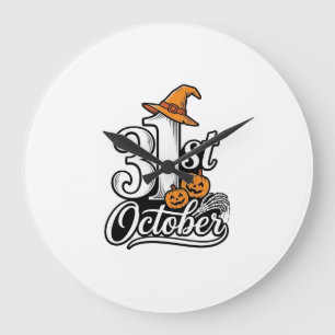 Relógio Grande Camiseta Tipografia Halloween 31 de Outubro Design
