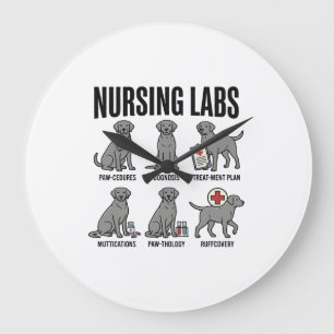Relógio Grande Camiseta Vetorial de Pun Médico de Cães de Laborat