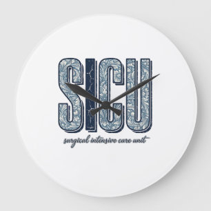 Relógio Grande Camiseta Vintage SICU Unidade de Terapia Intensiva