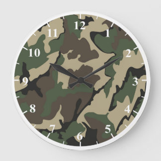Relógio Grande Camo Round Large Wall Clock