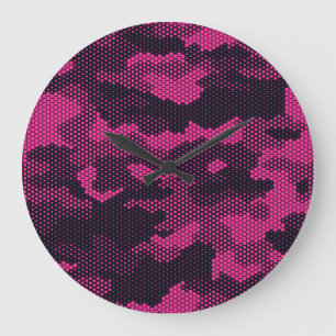 Relógio Grande Camouflage hexagonal, fundo de textura militar