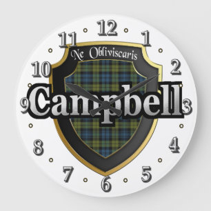 Relógio Grande Campbell Tartan Scottish Dream Clock