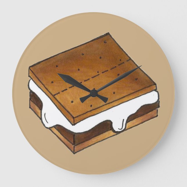 Relógio Grande Campfire Smores Summer Camp Camp S'mores (Frente)