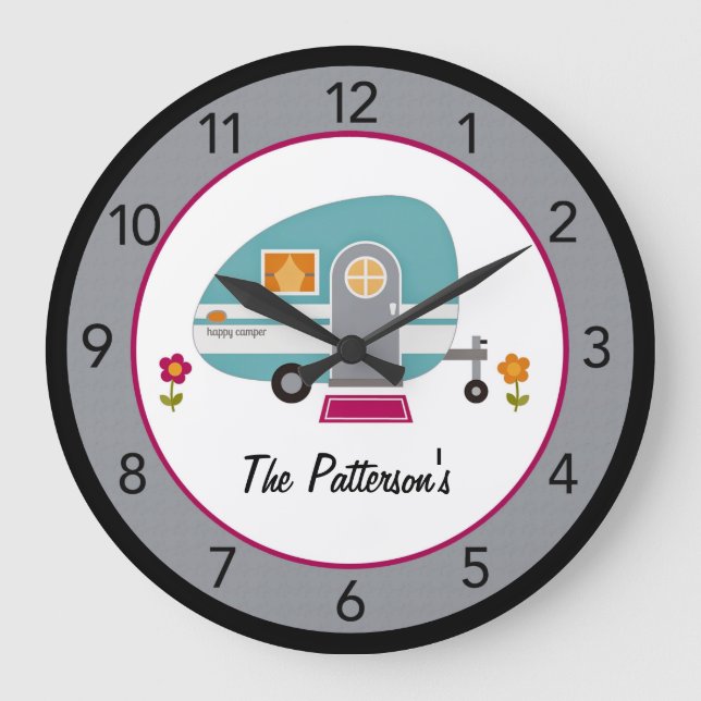 Relógio Grande Campo Feliz Personalizado (Frente)