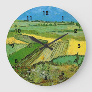 Relógio Grande Campos de Trigo em Auvers Sob o Céu Nublado