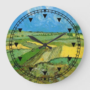 Relógio Grande Campos de Trigo em Auvers Sob o Céu Nublado