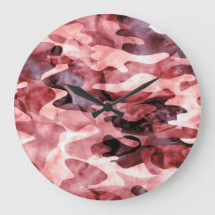Relógio Grande Camuflagem de abstrato de aquarela: gravata-corant