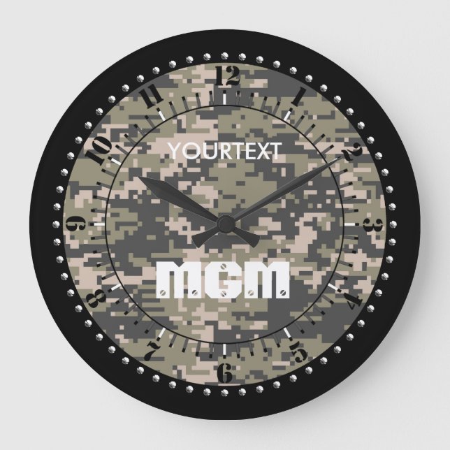 Relógio Grande Camuflagem digital montanheira personalizada (Frente)