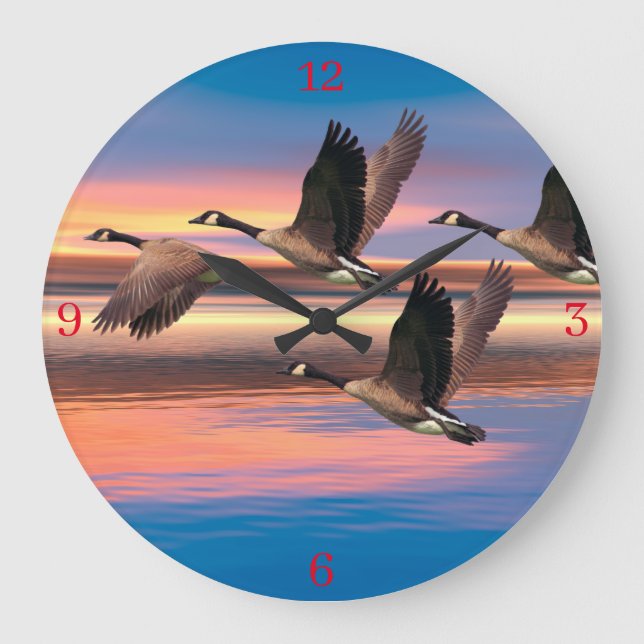 Relógio Grande Canada Geese image for Acrylic Wall Clock (Frente)