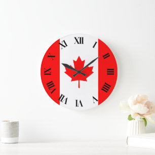 Relógio Grande Canadense Maple Leaf Canada Roman Numerals