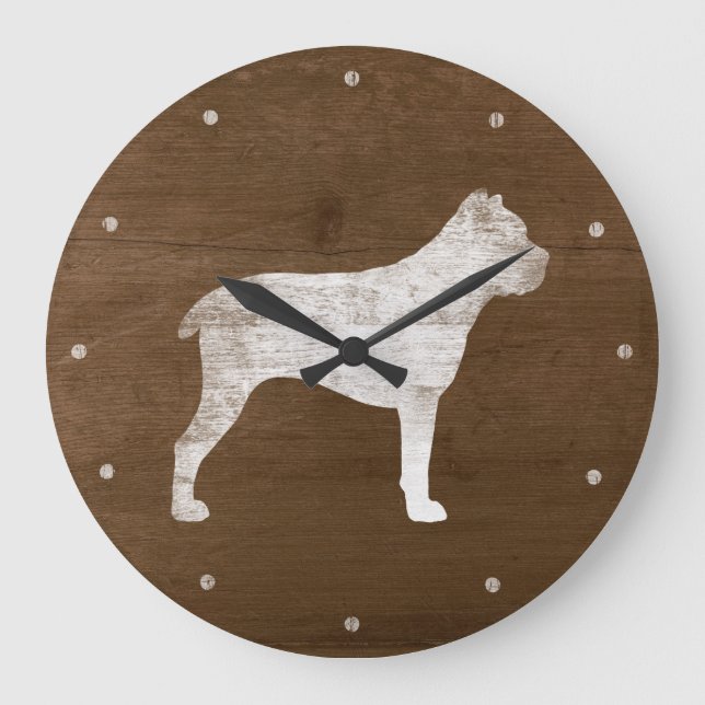 Relógio Grande Cane Corso Silhouette Rustic (Frente)