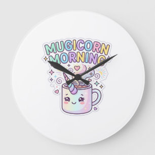 Relógio Grande Caneca Unicórnio Manhã Design Gráfico Zazzle Des