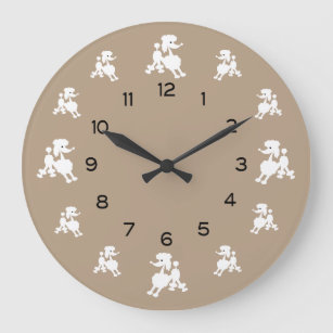 Relógio Grande Caniches brancas