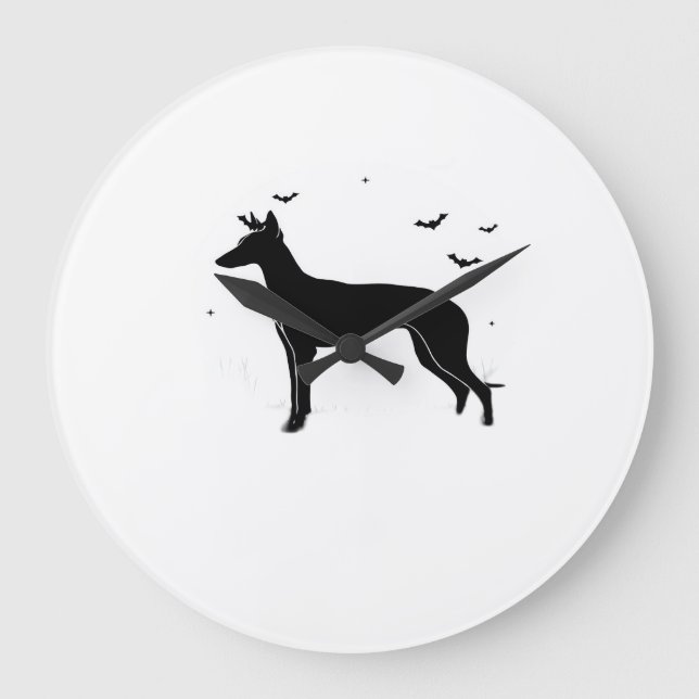 Relógio Grande Cão de Ibiza � Silhueta da Lua de Halloween Classe (Frente)
