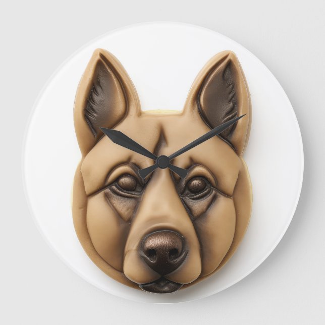 Relógio Grande Cão Malinoi Belga 3D Inspirado (Frente)